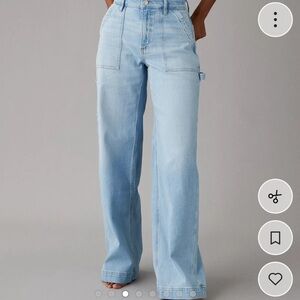 American Eagle Outfitters Light Wash Women's wide leg Jeans